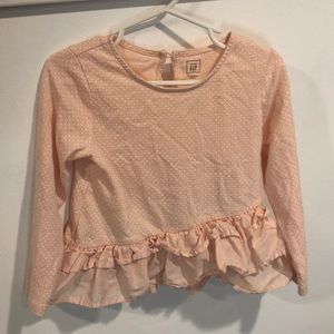 Gap Girl pink peplum long sleeve shirt